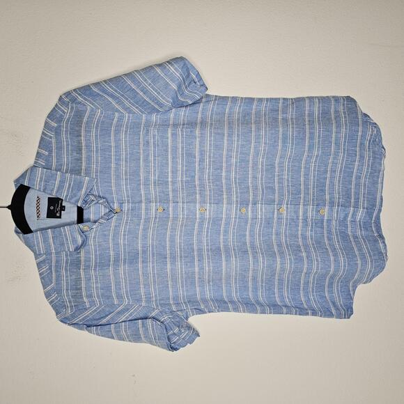 NWT Ben Sherman Men's Blue/White Striped Button Down Shirt Size Medium - Picture 1 of 10